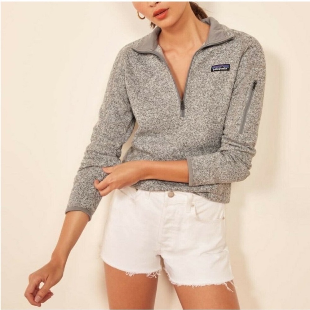 Patagonia Heather Grey Long Sleeve Better Sweater 1/4 Zip Pullover Fleece Jacket